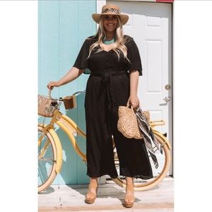 Impressions Black Jumpsuit Plus Size 3x